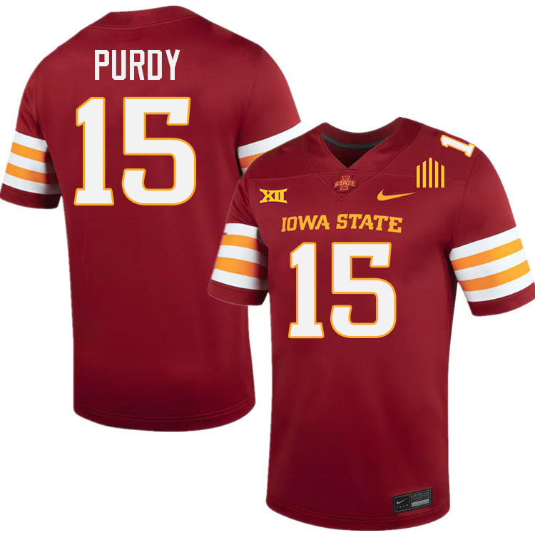 Brock Purdy Jersey,Iowa State Cyclones #15 Brock Purdy College Jersey Youth-Cardinal